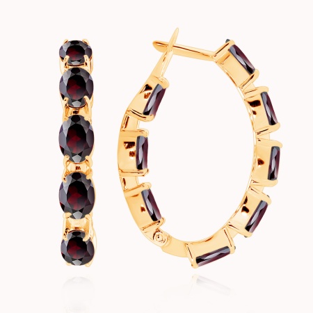 Серьги из серебра с гранатами