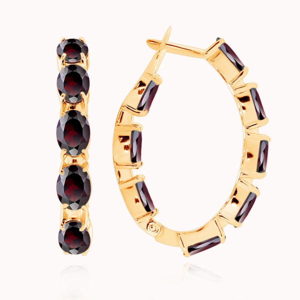 Серьги из серебра с гранатами