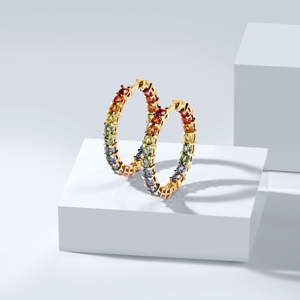 Серьги из золота с мультисапфирами 2400032687-99 от KRASNOE, металл Золото, вставка Сапфир