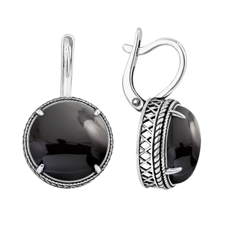 Серьги из серебра с агатом