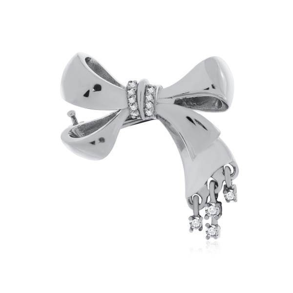 Брошь из серебра с фианитами