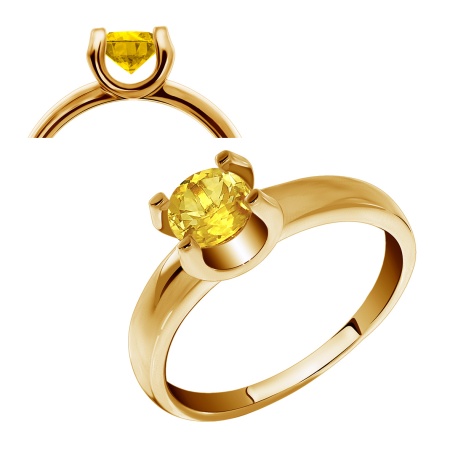 Купить кольцо из золота с цитрином в интернет-магазине KRASNOE