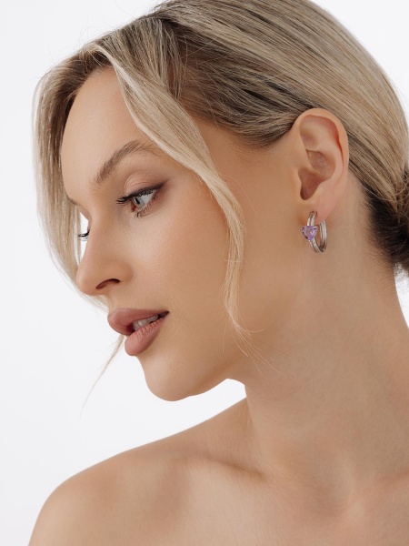 Серьги из серебра с аметистом