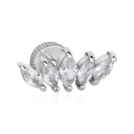 Серьги из серебра с фианитом