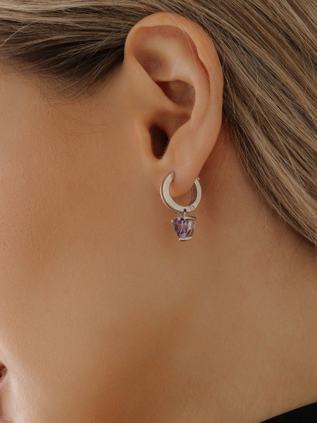 Серьги из серебра с аметистами в ювелирном интернет-магазине