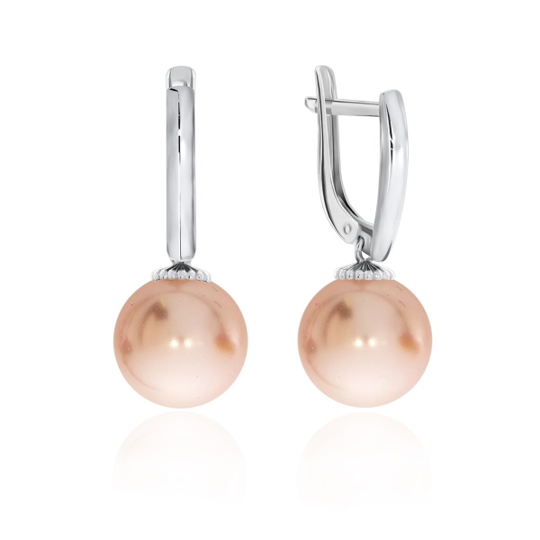 Серьги из серебра с жемчугом