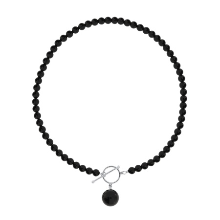 Бусы из серебра с агатом 8340391816-40-20