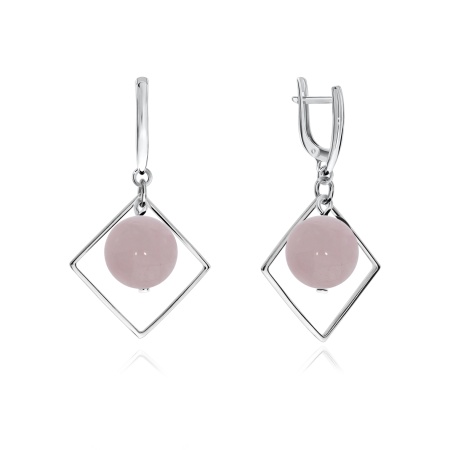 Серьги из серебра с кварцем