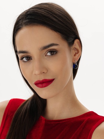 Серьги из серебра с синими кристаллами 2340294318-80 от KRASNOE, металл Серебро, вставка 