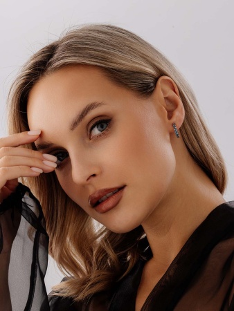 Серьги из серебра с лондон топазом