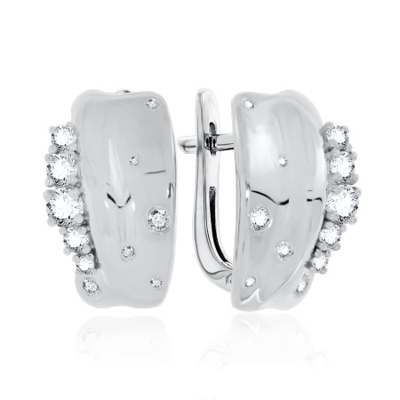 Серьги из серебра с фианитами 2340201158 от KRASNOE, металл Серебро, вставка Фианит