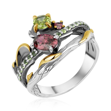 Купить кольцо из серебра с ситаллами в интернет-магазине KRASNOE