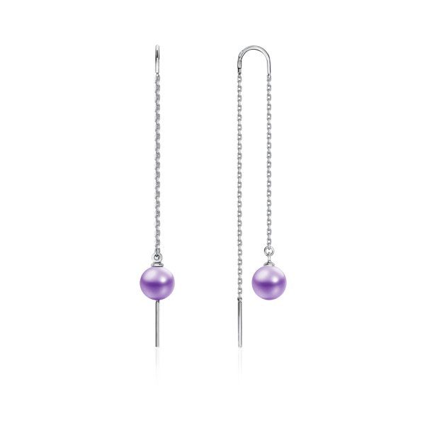 Серьги из серебра с жемчугами