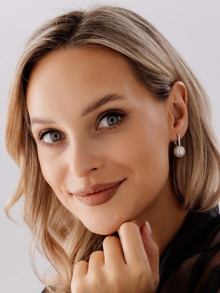 Серьги из серебра с жемчугом