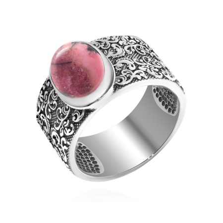 Купить кольцо из серебра с родонитом в интернет-магазине KRASNOE