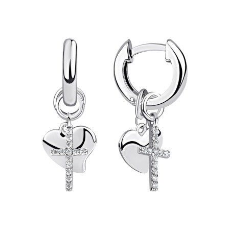 Серьги из серебра с фианитами 2340204847л от KRASNOE, металл Серебро, вставка Фианит