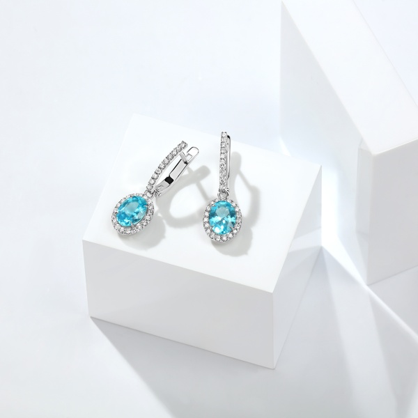 Серьги из золота с турмалинами и бриллиантами blue&white
