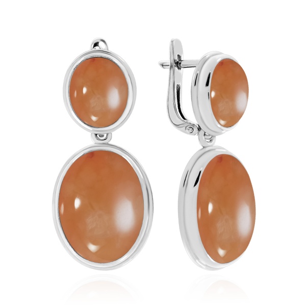 Серьги из серебра с халцедонами в ювелирном интернет-магазине