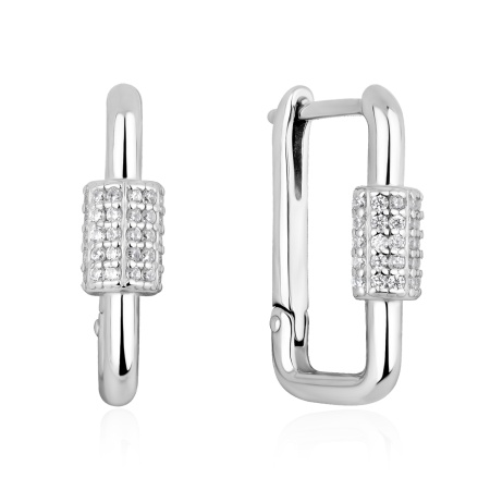 Серьги из серебра с фианитами