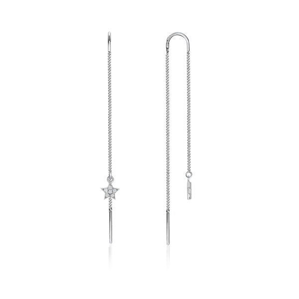 Серьги из серебра с фианитами