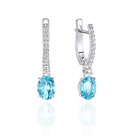 Серьги из золота с апатитами и бриллиантами