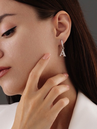 Серьги из серебра с фианитами