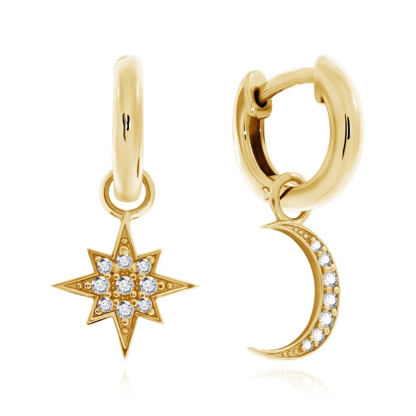 Серьги из серебра с фианитами 2320204810л от KRASNOE, металл Серебро, вставка Фианит