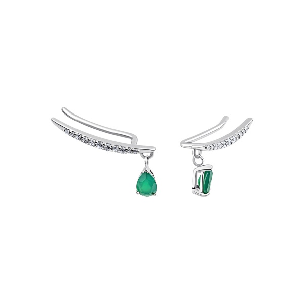 Серьги из серебра с агатом 2340394903л-60 от KRASNOE, металл Серебро, вставка Агат