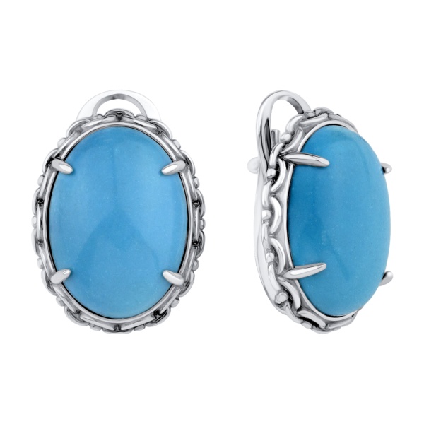 Серьги из серебра с бирюзой
