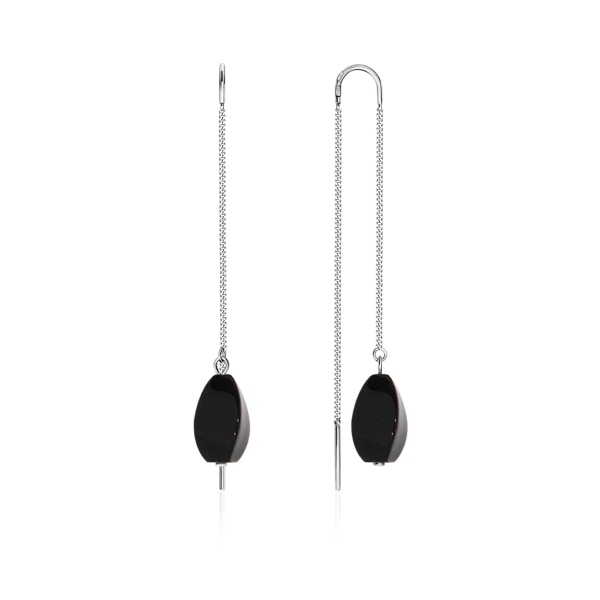 Серьги из серебра с агатом