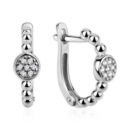 Серьги из серебра с фианитом
