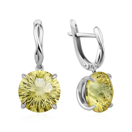 Серьги из серебра с фианитом