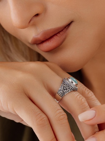 Купить кольцо из серебра с амазонитом в интернет-магазине KRASNOE