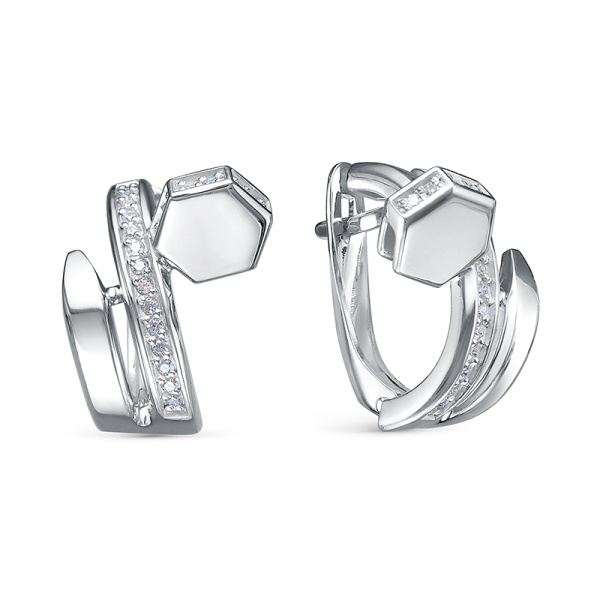 Серьги из серебра с1205610 от KRASNOE, металл Серебро, вставка Фианит