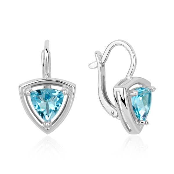 Серьги из серебра с топазами в ювелирном интернет-магазине