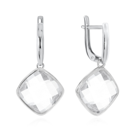 Серьги из серебра с хрусталём 2340522946 от KRASNOE, металл Серебро, вставка Горный хрусталь