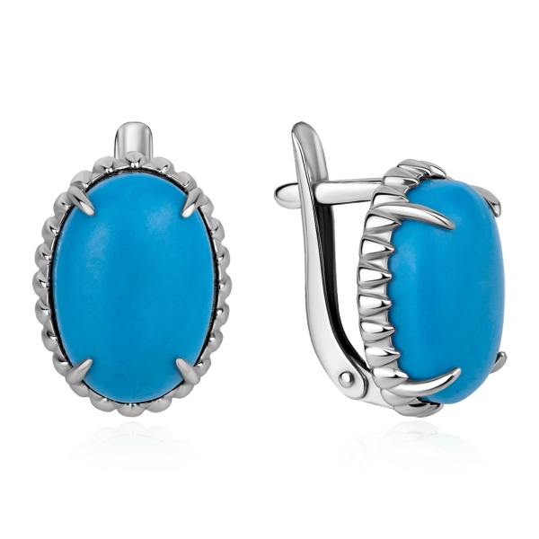 Серьги из серебра с бирюзой