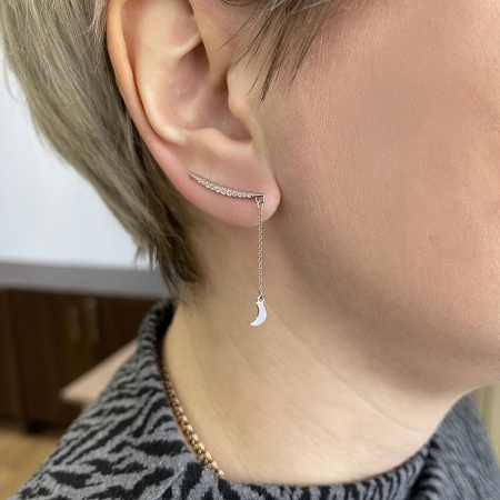 Серьги из серебра с фианитами 2340204903л-11-9 от KRASNOE, металл Серебро, вставка Фианит