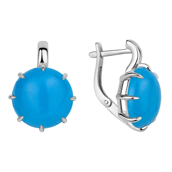 Серьги из серебра с бирюзой в ювелирном интернет-магазине