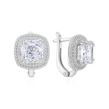 Серьги из серебра с бриллианитом