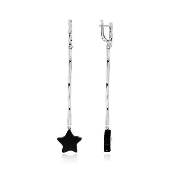 Серьги из серебра с агатами со скидкой