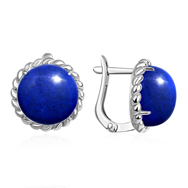 Серьги из серебра с лазуритом