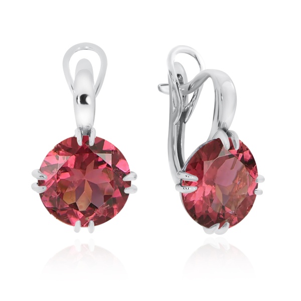 Серьги из серебра с фианитами