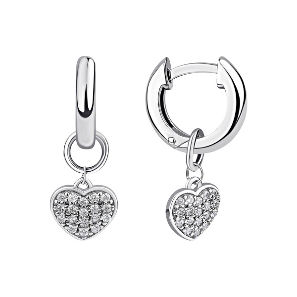 Серьги из серебра с фианитом со скидкой