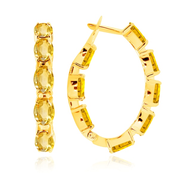 Серьги из серебра с цитринами в ювелирном интернет-магазине