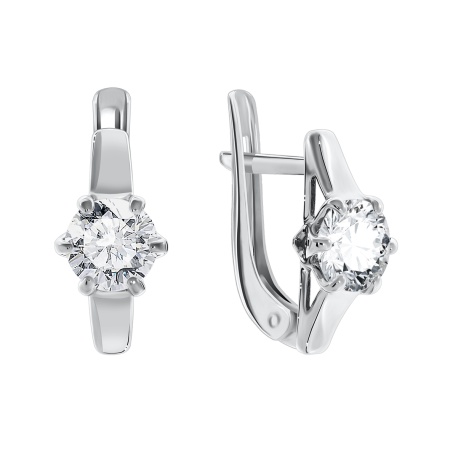 Серьги из серебра с фианитами