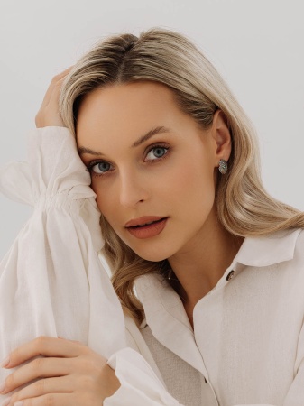 Серьги из серебра с агатами