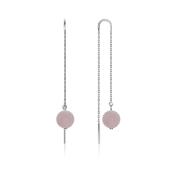 Серьги из серебра с кварцем