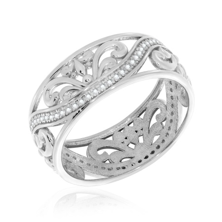 Купить кольцо из серебра с фианитами в интернет-магазине KRASNOE