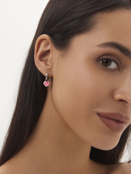 Серьги из серебра с эмалью со скидкой